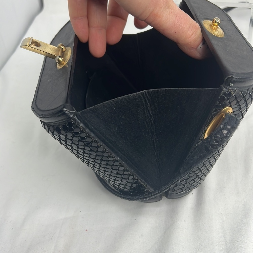 Aluminum Black Mesh Structured Crossbody Bag - Picture 9 of 12